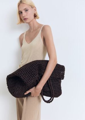 Lurex knitted V-neck top