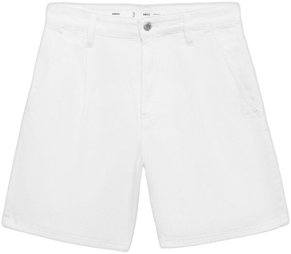 Mid-rise denim bermuda shorts with