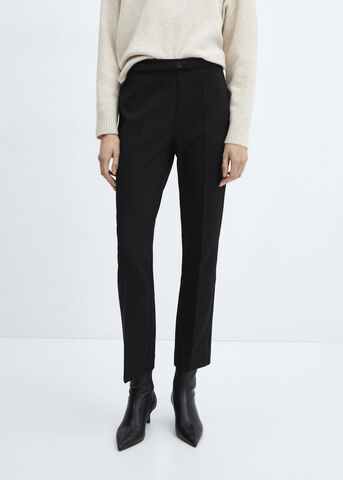 Belt straight-fit trousers