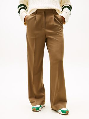 Timeless Wool Blend Wide Leg Trousers