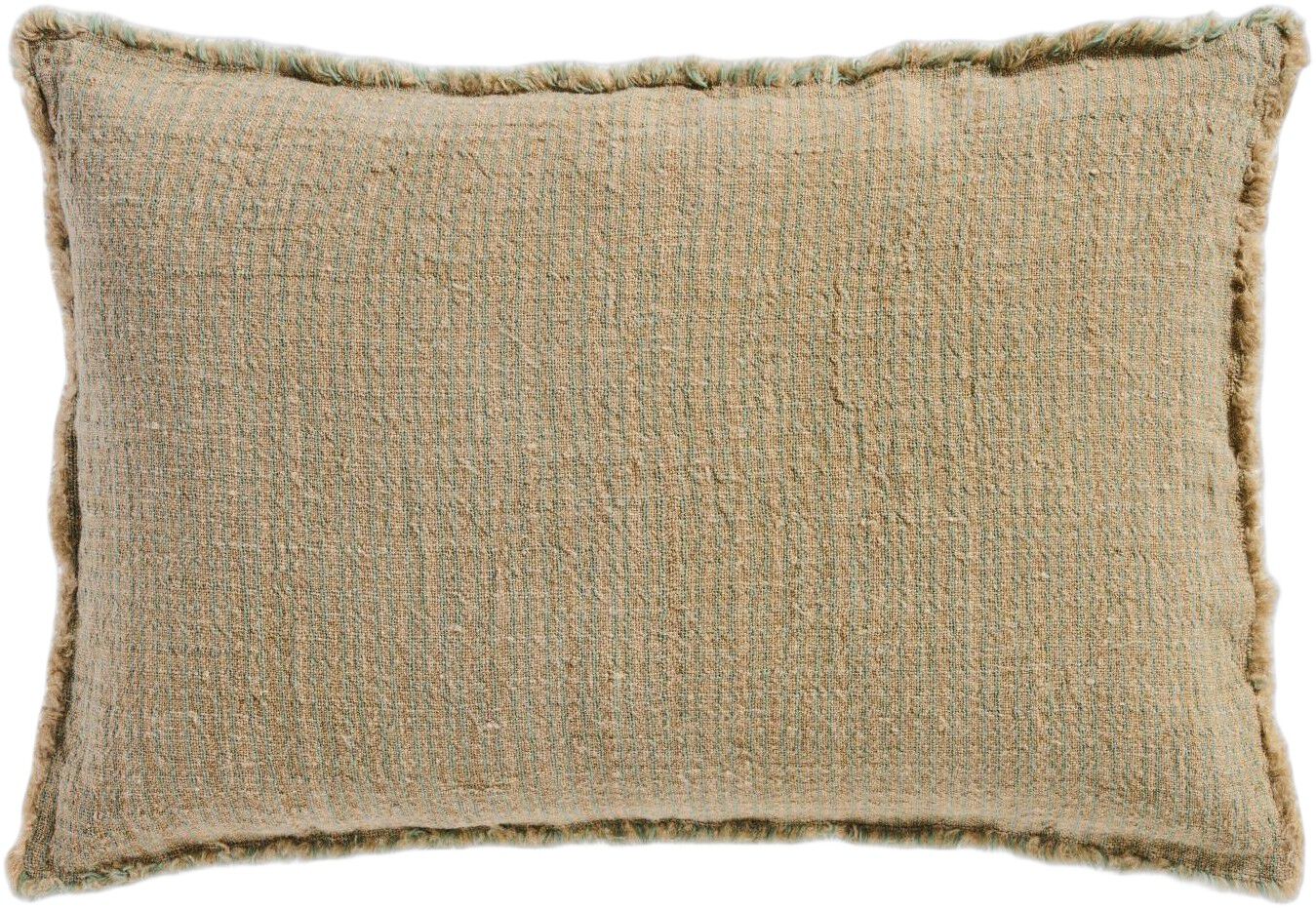 Pude natur m/smalle st&oslash;vgr&oslash;nne striber,