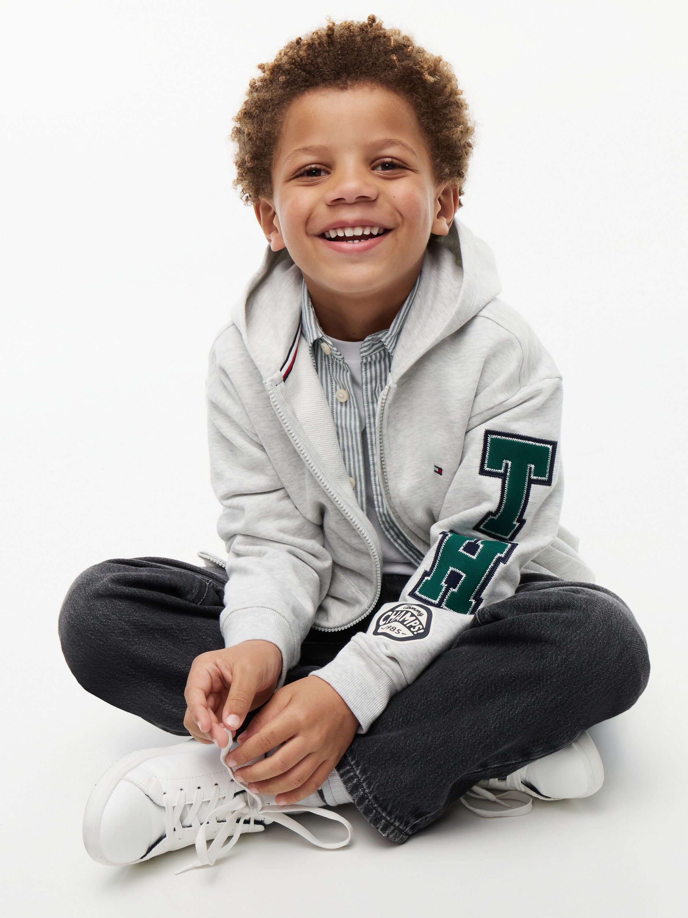 Varsity Logo Appliqu&eacute; Zip-Thru Hoody
