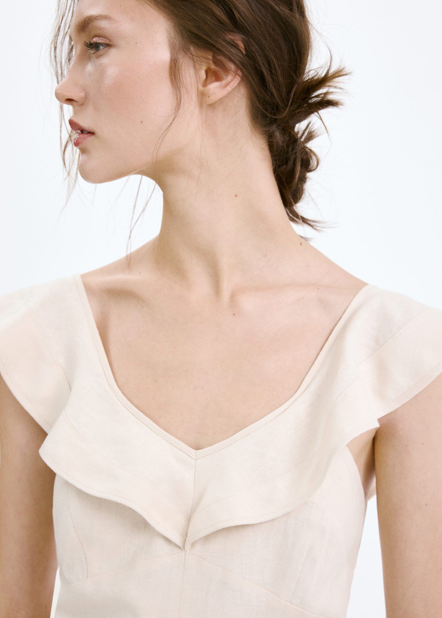 Ruffled linen dress