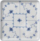Blue Fluted Plain 20x20 cm tallrik kvadratiskt