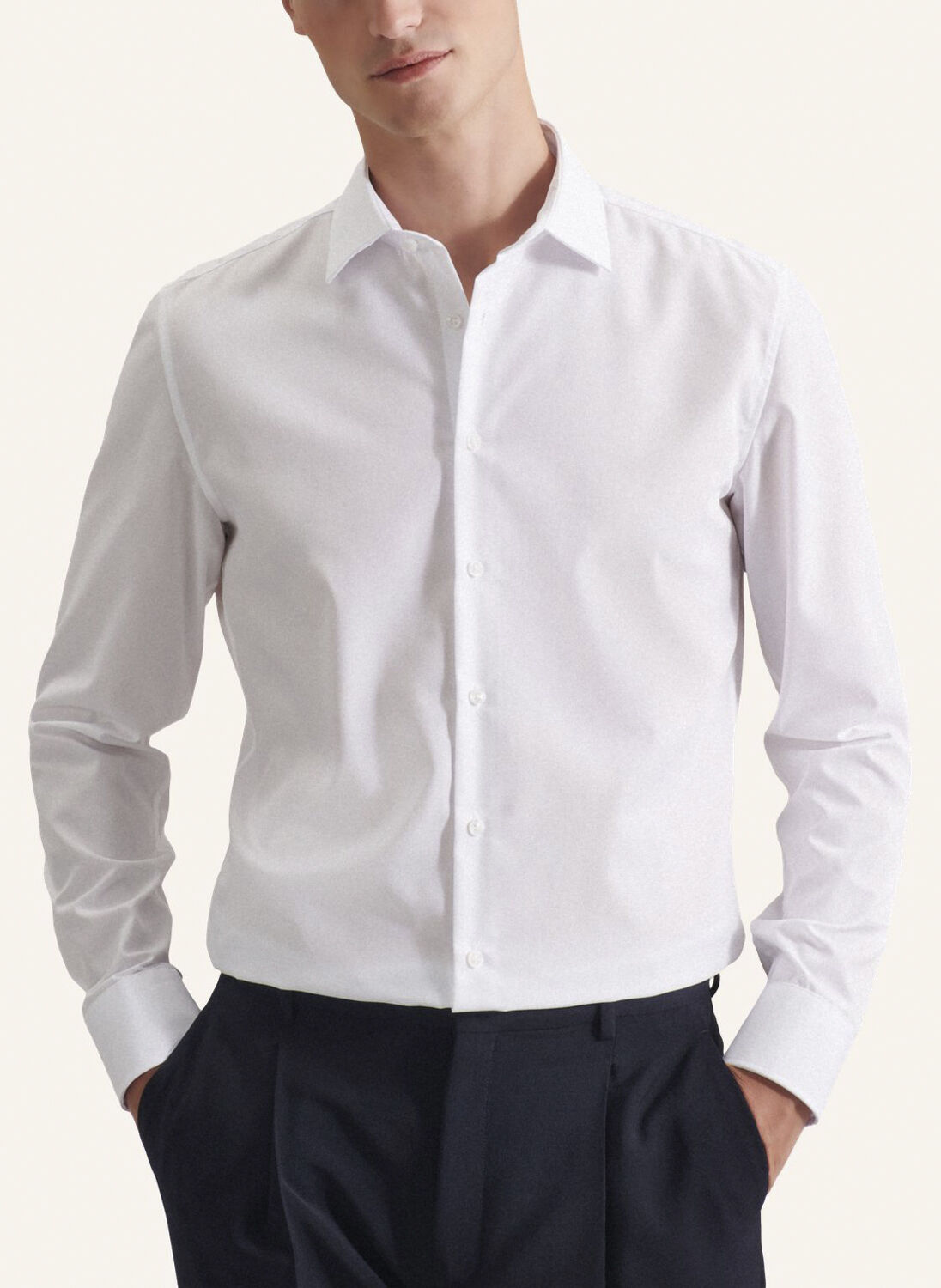 Business Shirt Slim Long sleeve Kent-Collar Uni