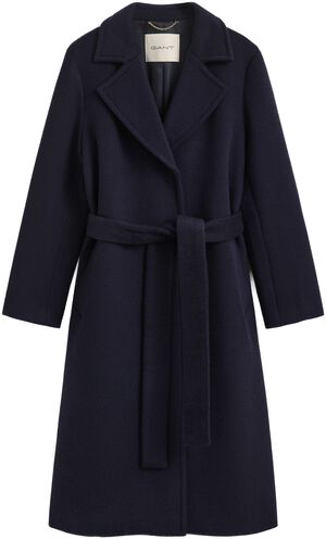 BELTED WOOL BLEND COAT