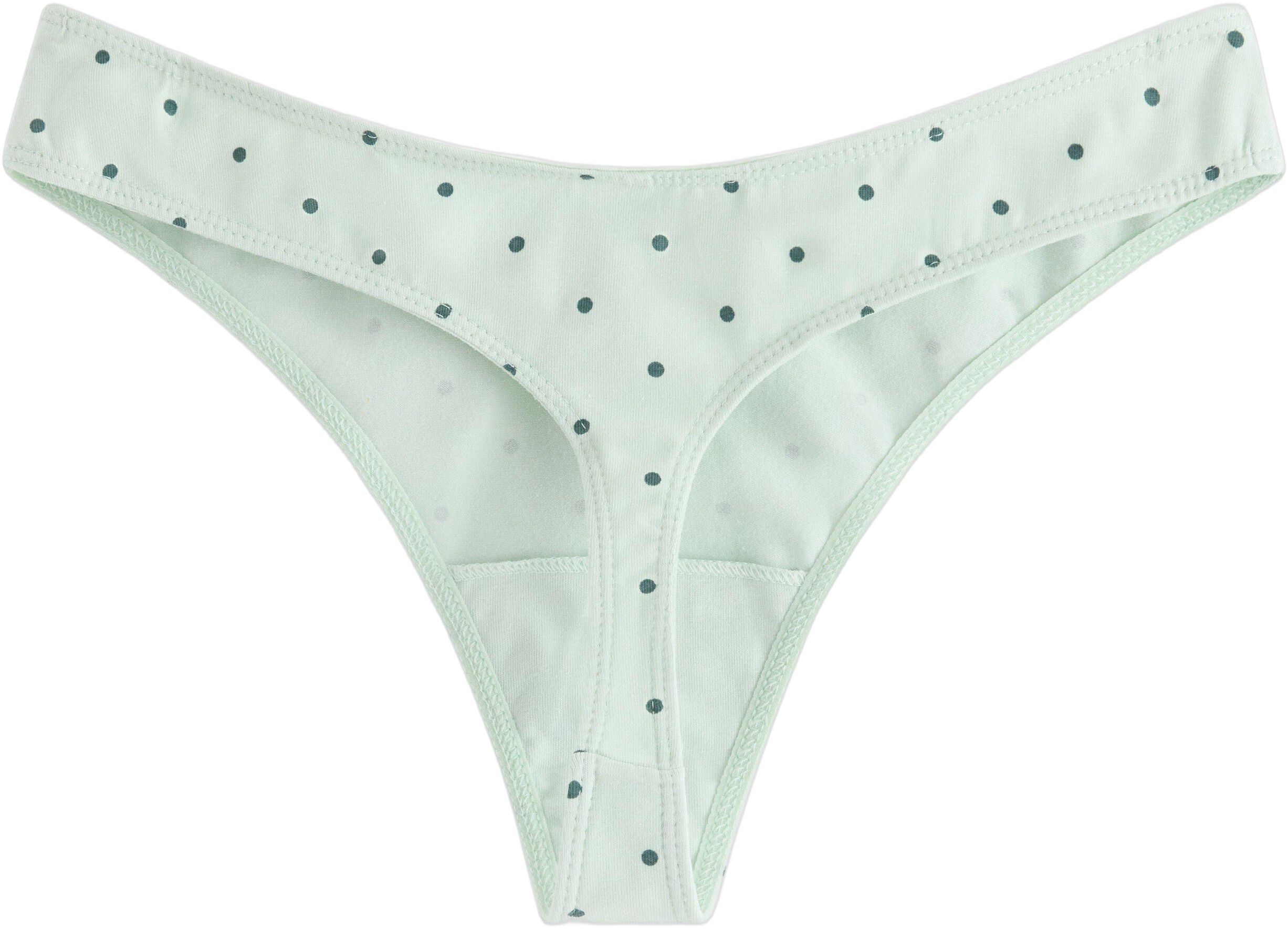 Cotton thong with a low-rise waist