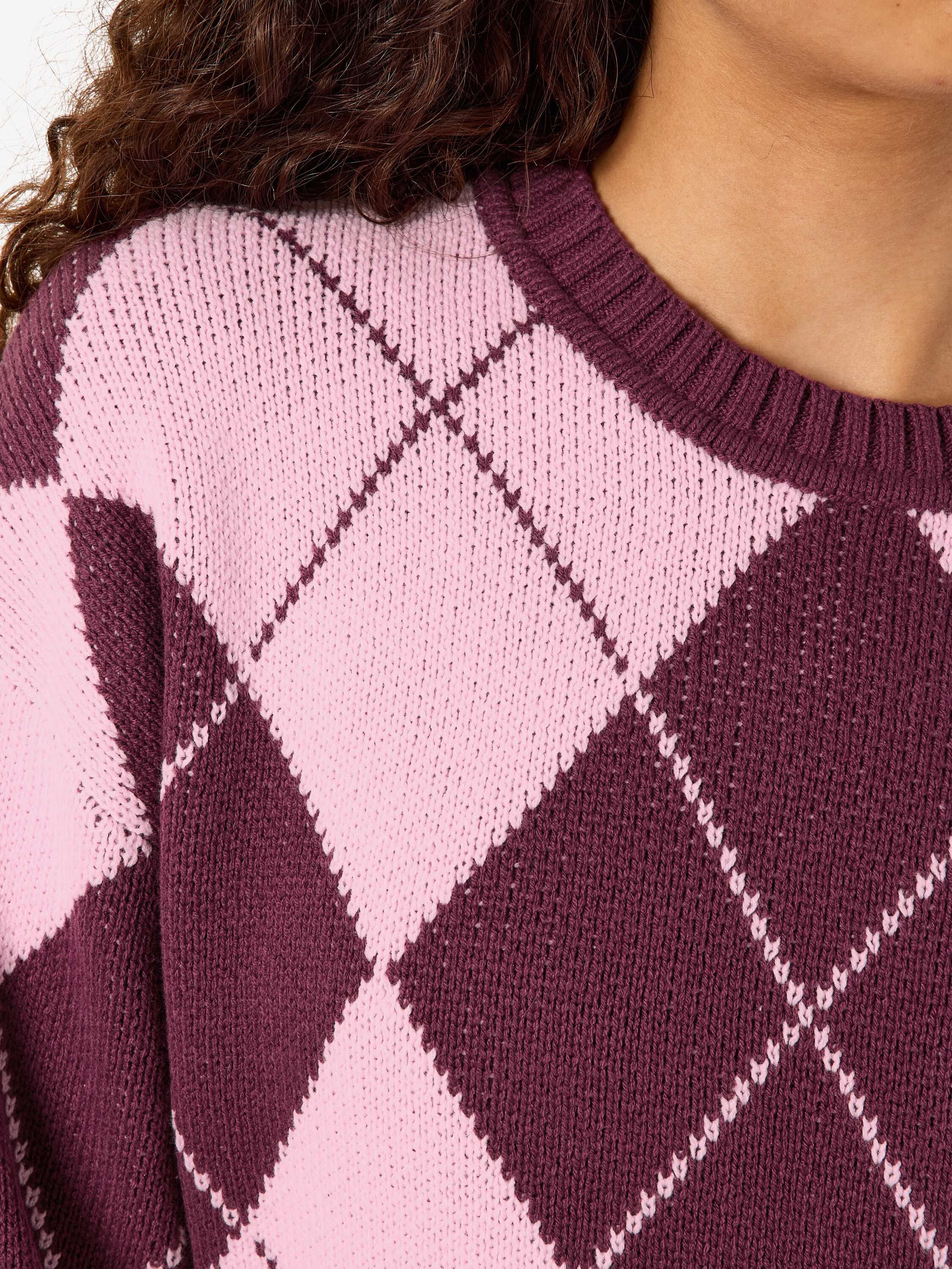 Hotell n&auml;ra Nmacy L/S O-Neck Argyle Knit