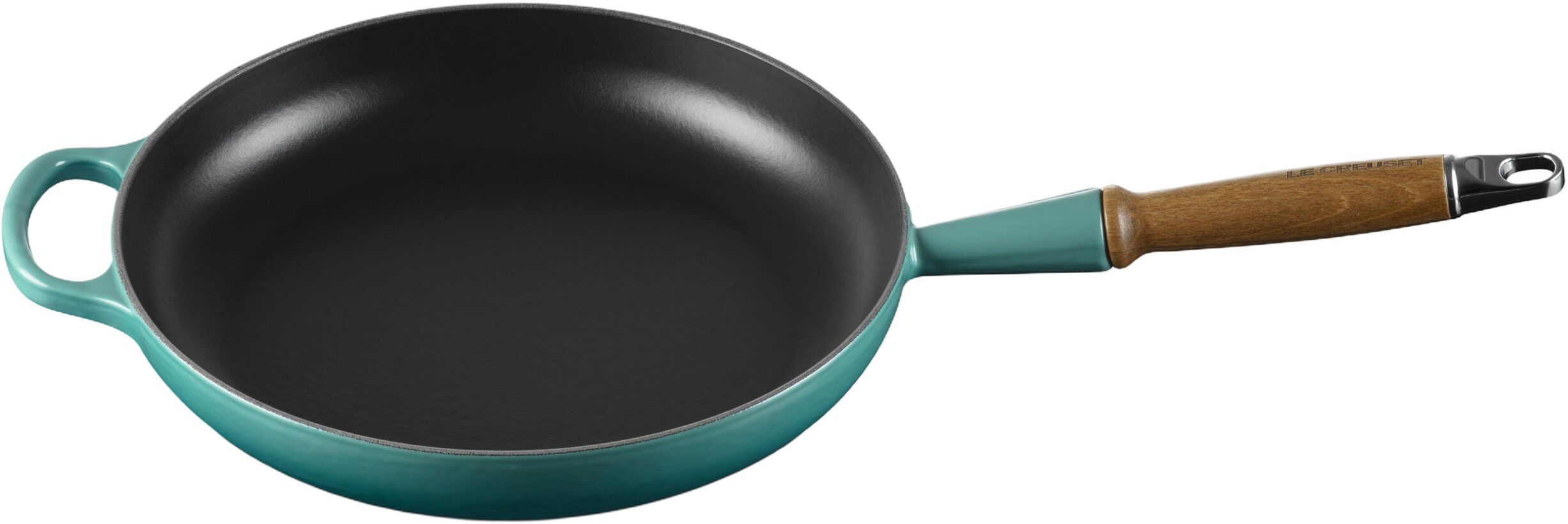 Le Creuset Signature st&oslash;bejern stegepande m/ tr&aelig;h&aring;ndtag 28cm Bleu Rivi