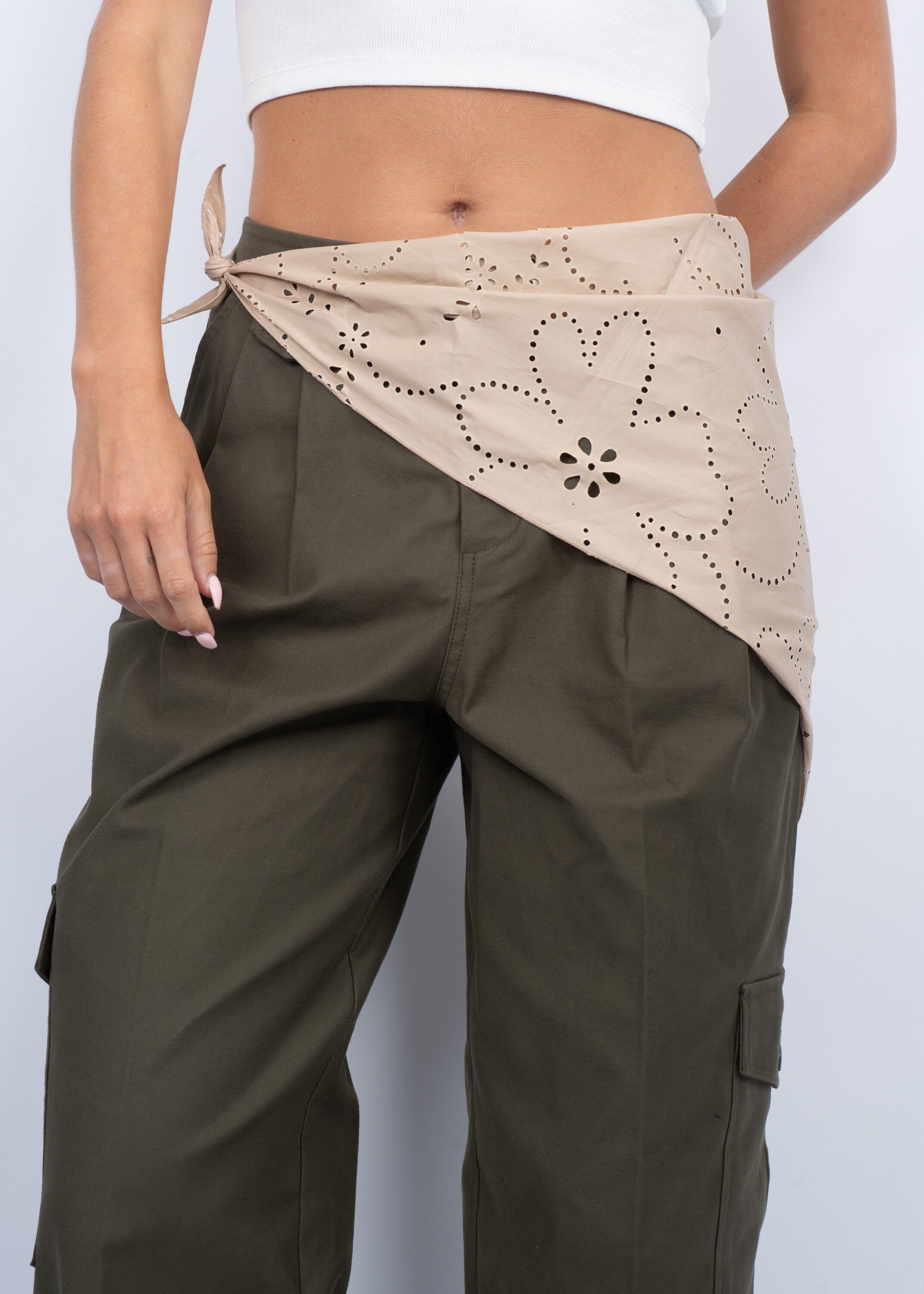 Floral Broderie Bandana Scarf