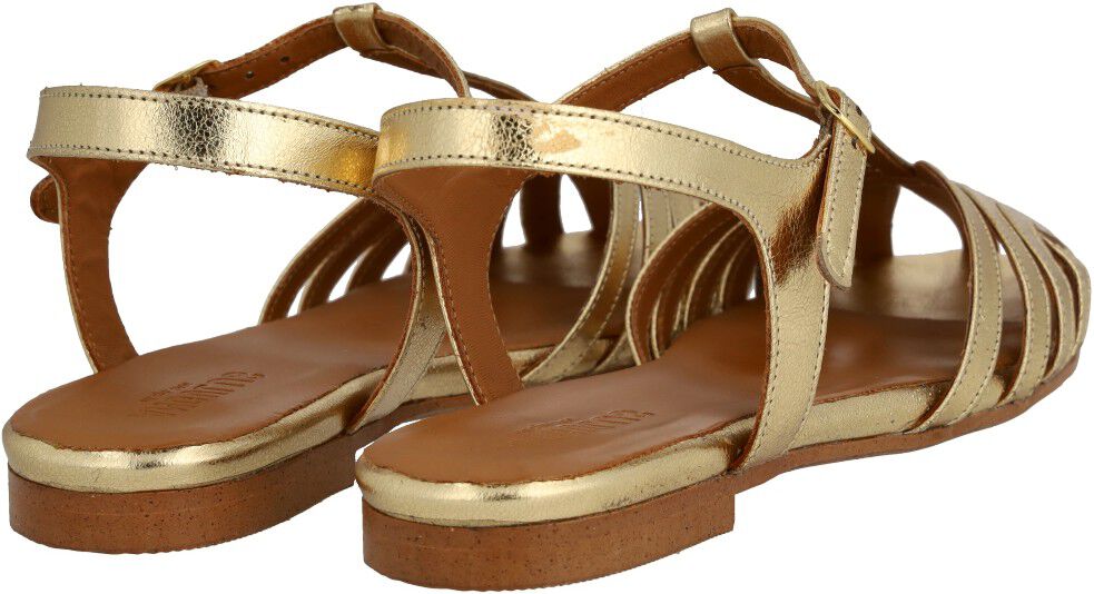 Flad sandal med smuk organisk frontdetalje