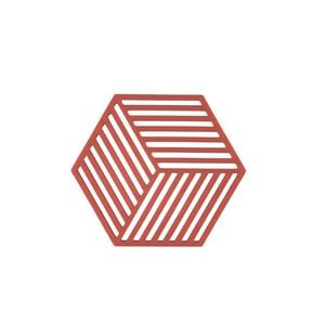 Grytunderlägg Hexagon 16 x 14 x 0,9 cm Burned Red Silikon