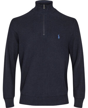 Mesh-Knit Cotton Quarter-Zip Sweater