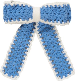 2477 Hair Accessories, Long Hand-Crochet Bow Hair Clip