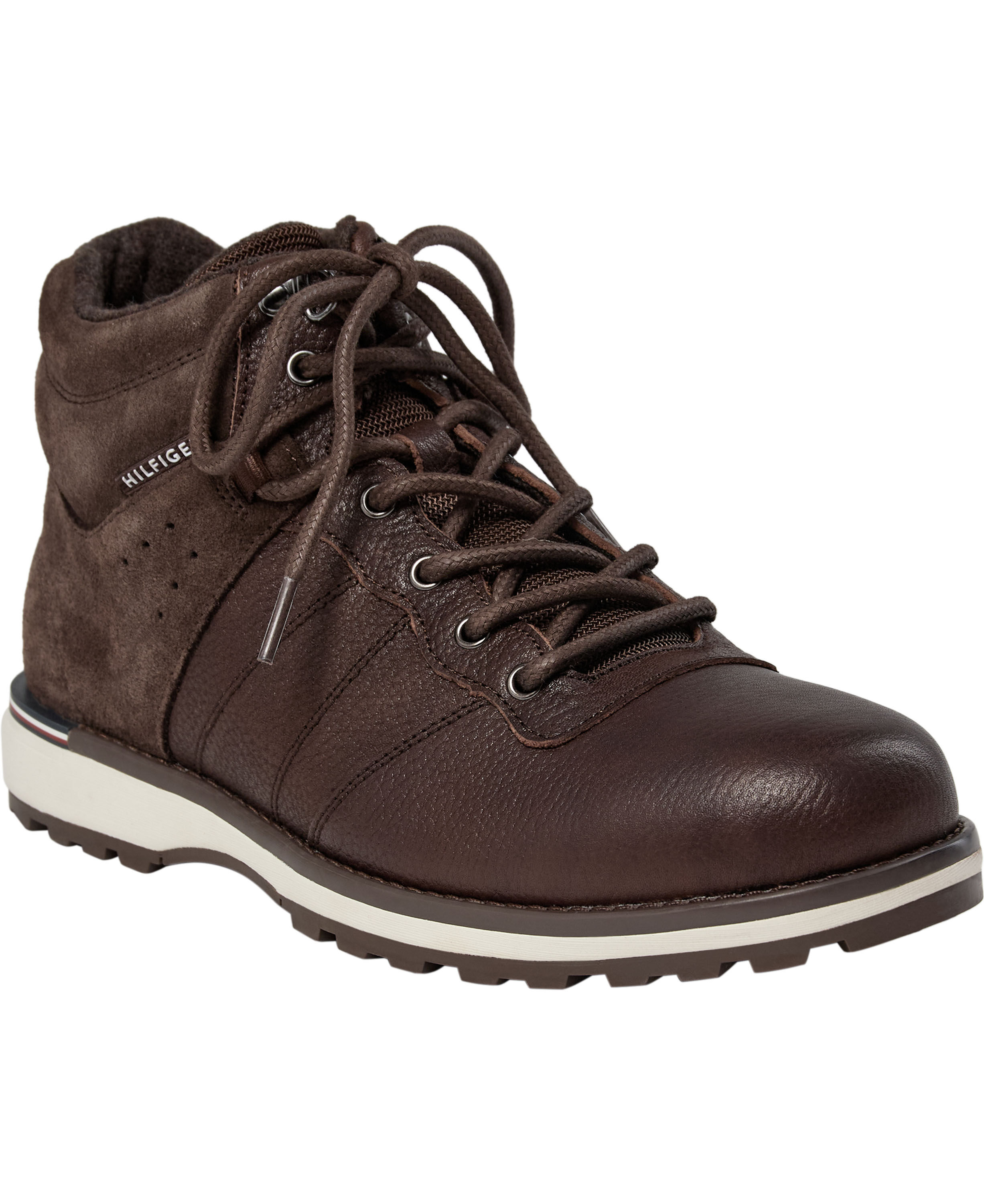 Leather Outdoor Cleat Mixed Texture Boots