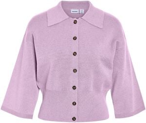 NMSHYLA 3/4 SLEEVE KNIT POLO CARDIG