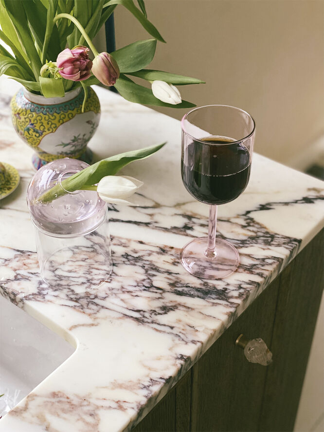 WINE GLASS, 2 PCS, TALL, ROSE,70177R