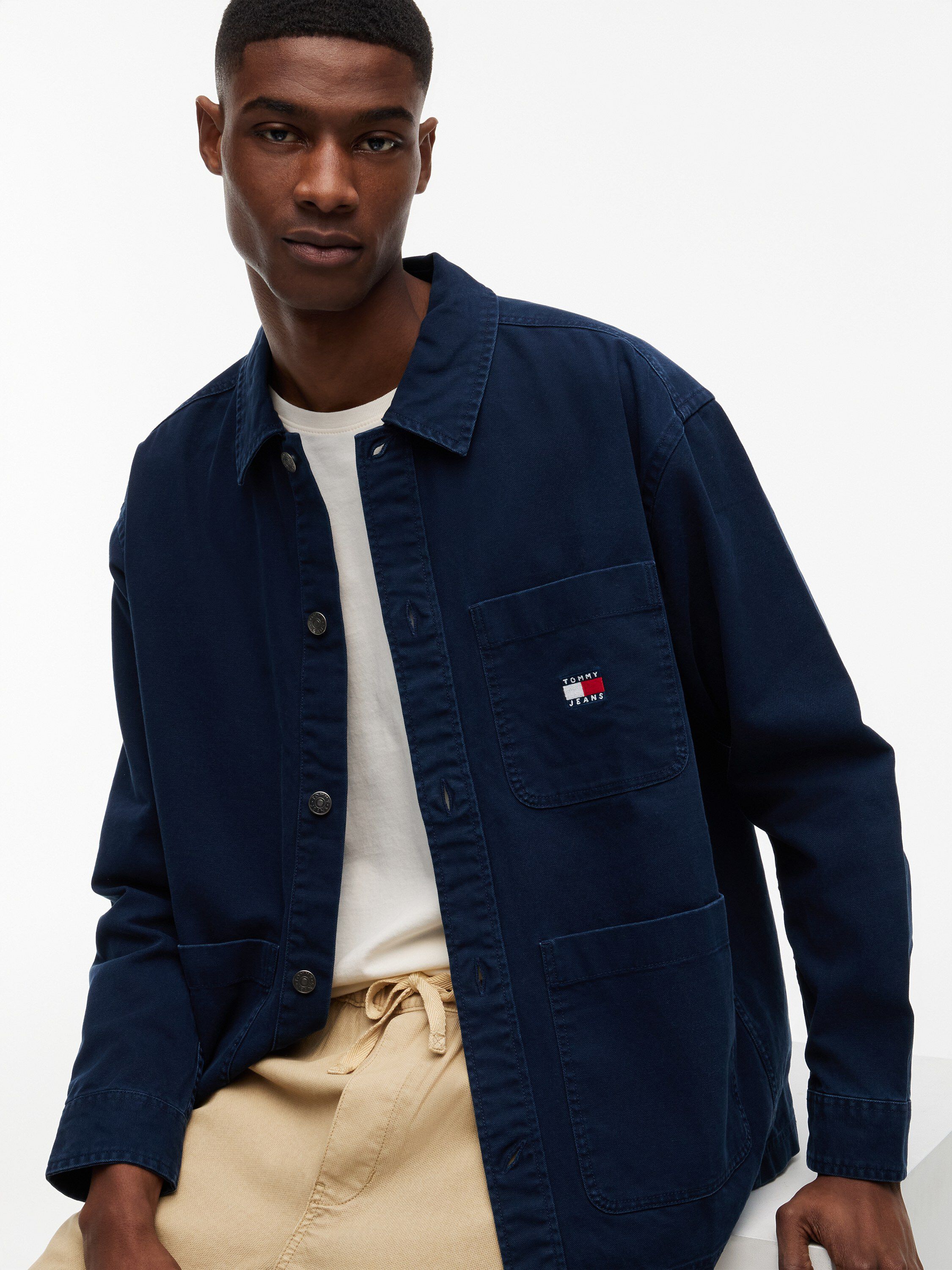 Oversized Fit Patch Pocket Overshirt