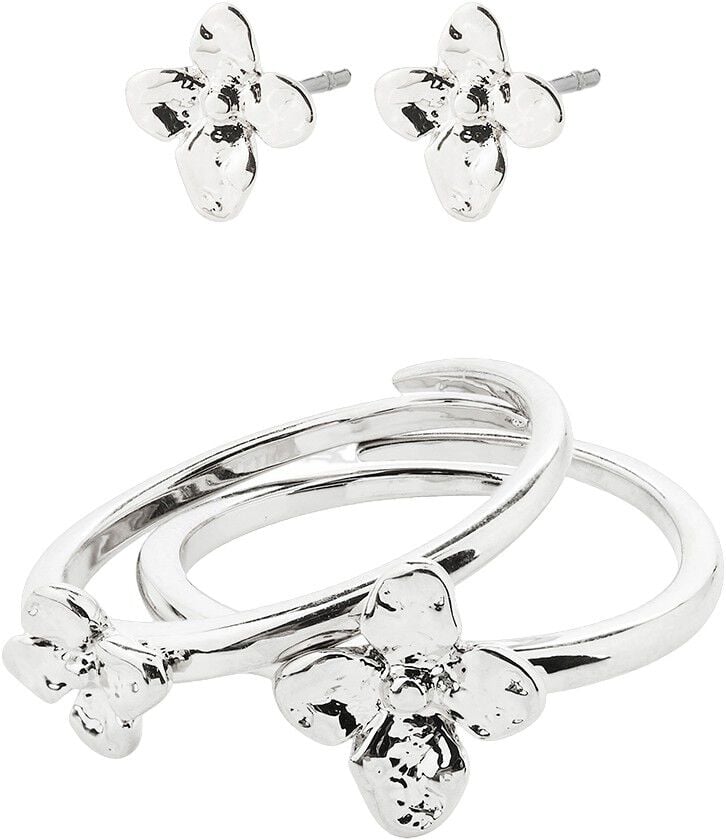 SANINE gift set, rings & earstuds, silver-plated