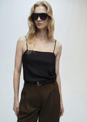Satin top with thin straps