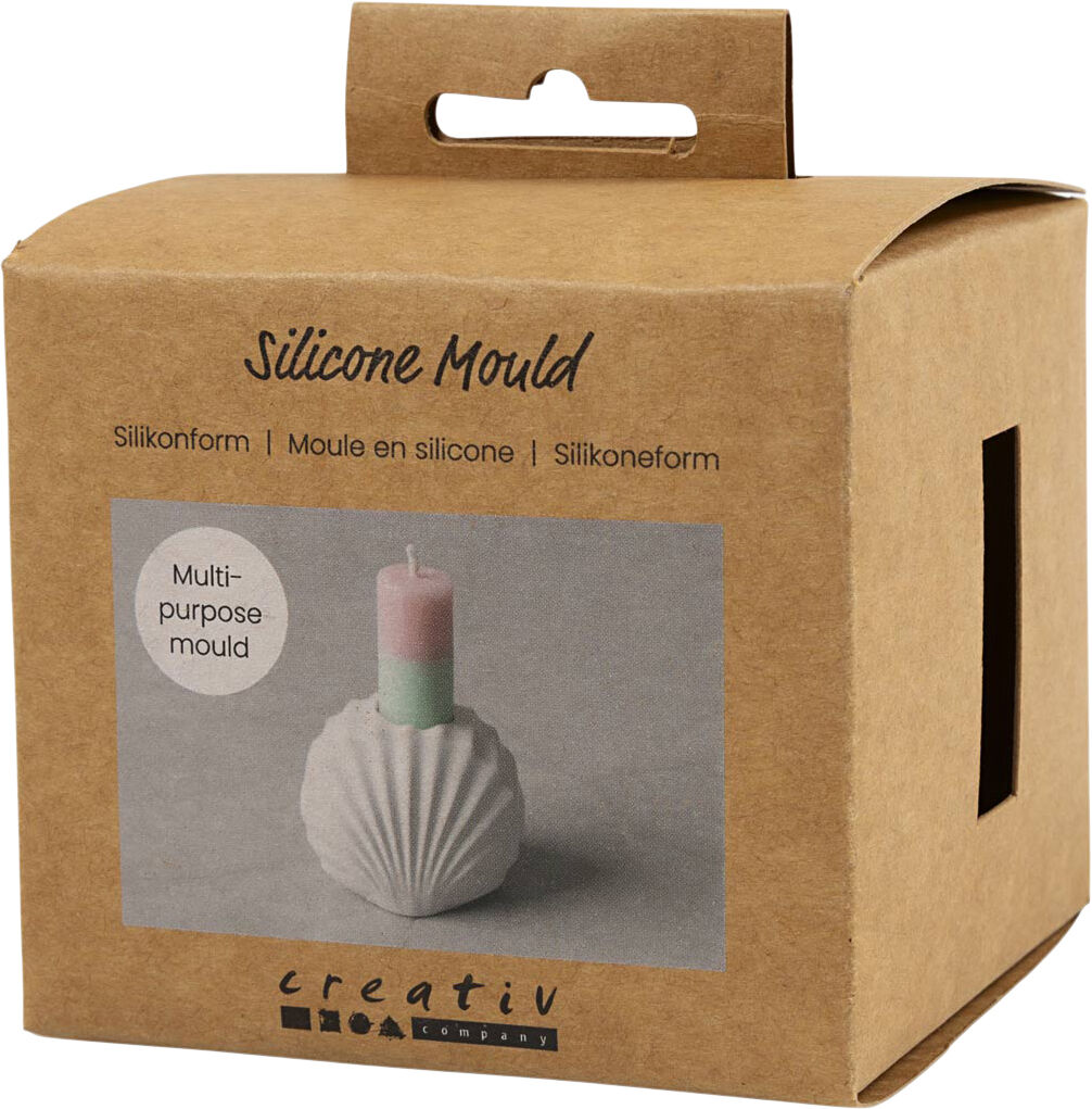 Silikoneform, Muslingelysestage, H: 5,5 cm, L: 6,8 cm.