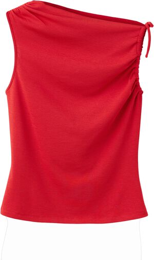 Asymmetric ruched top