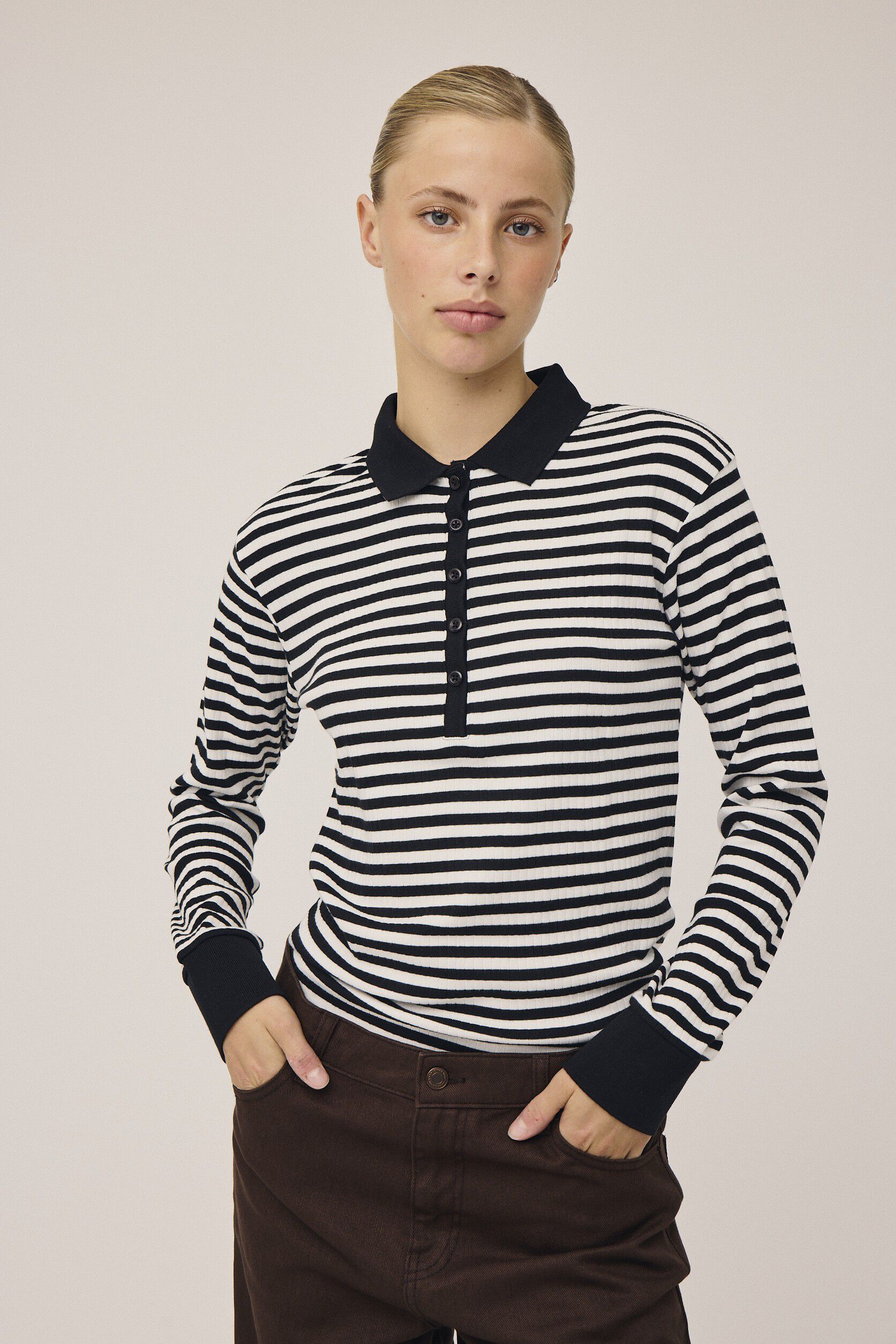 Milla 24 Long sleeve polo top - 100% Organic Cotton GOTS