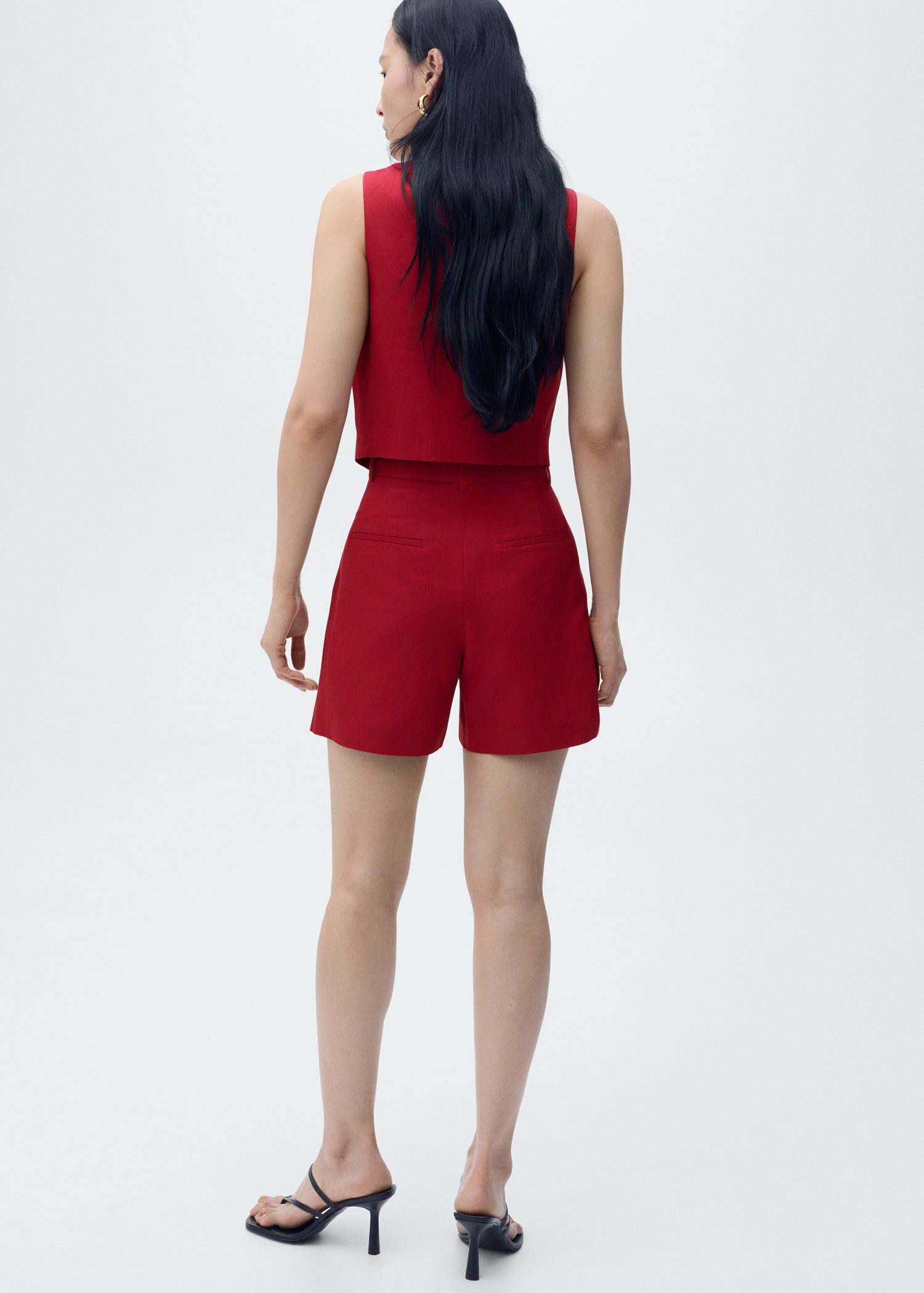 Linen-blend suit bermuda shorts