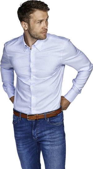 BUTTON DOWN SLIM - OXFORT STRIBE - BLUE