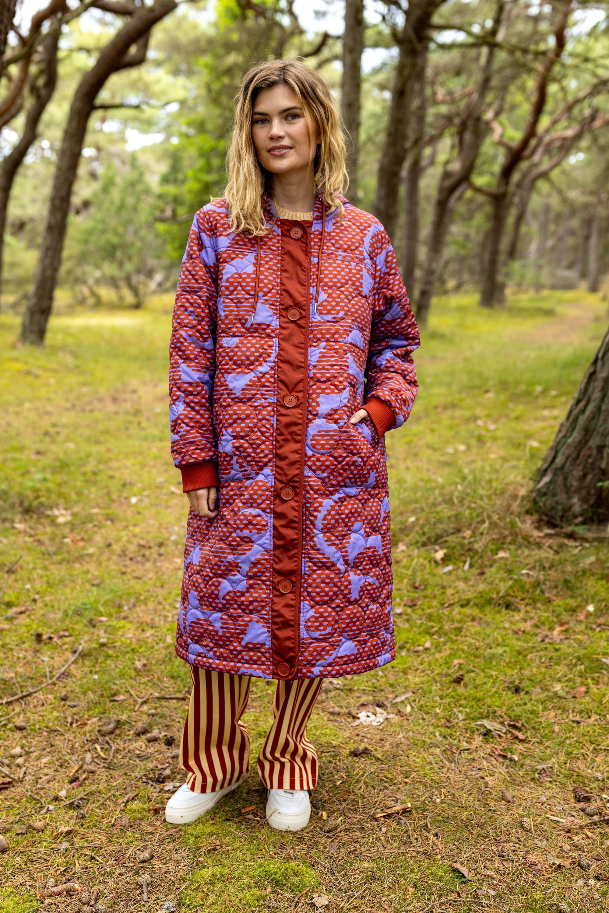 Danemeddow Aop Thermo Coat Light Lilac/Chili HALFTONE