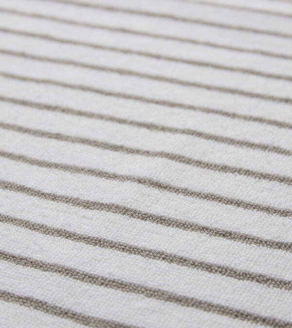 Beach towel 100x180cm smal strib beige GOTS