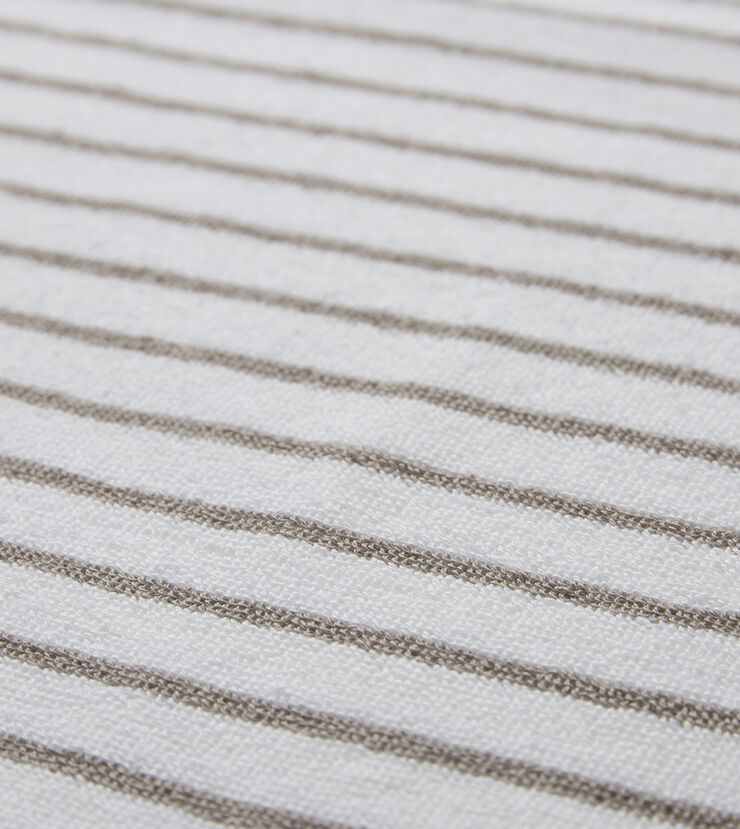 Beach towel 100x180cm smal strib beige GOTS