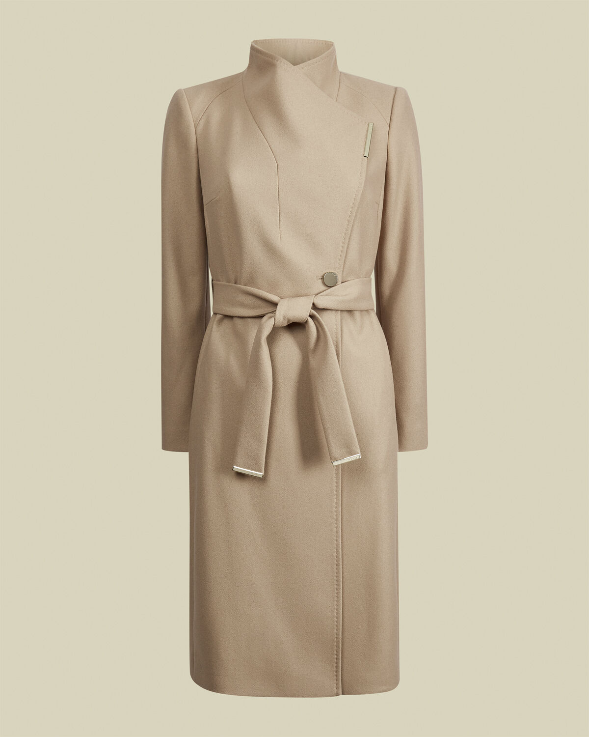 ROSE Midi Wool Wrap Coat With Shoul