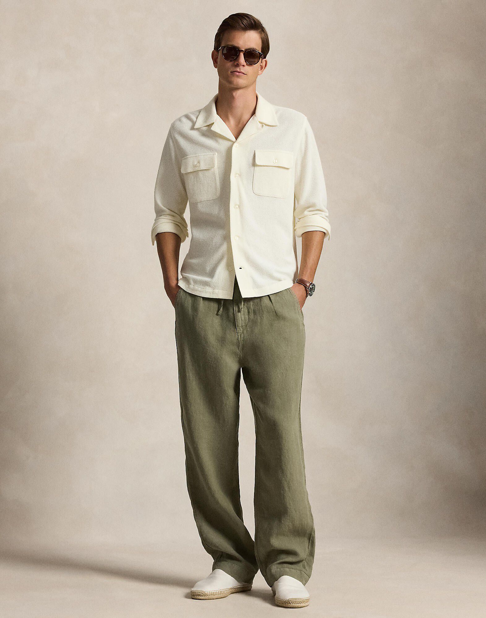 Standard Fit Honeycomb-Mesh Camp Shirt