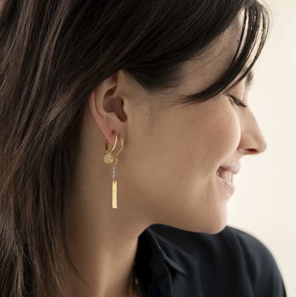 Bar Labradorite Earrings GP