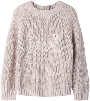 NMFEMLEN EMB KNIT LIL