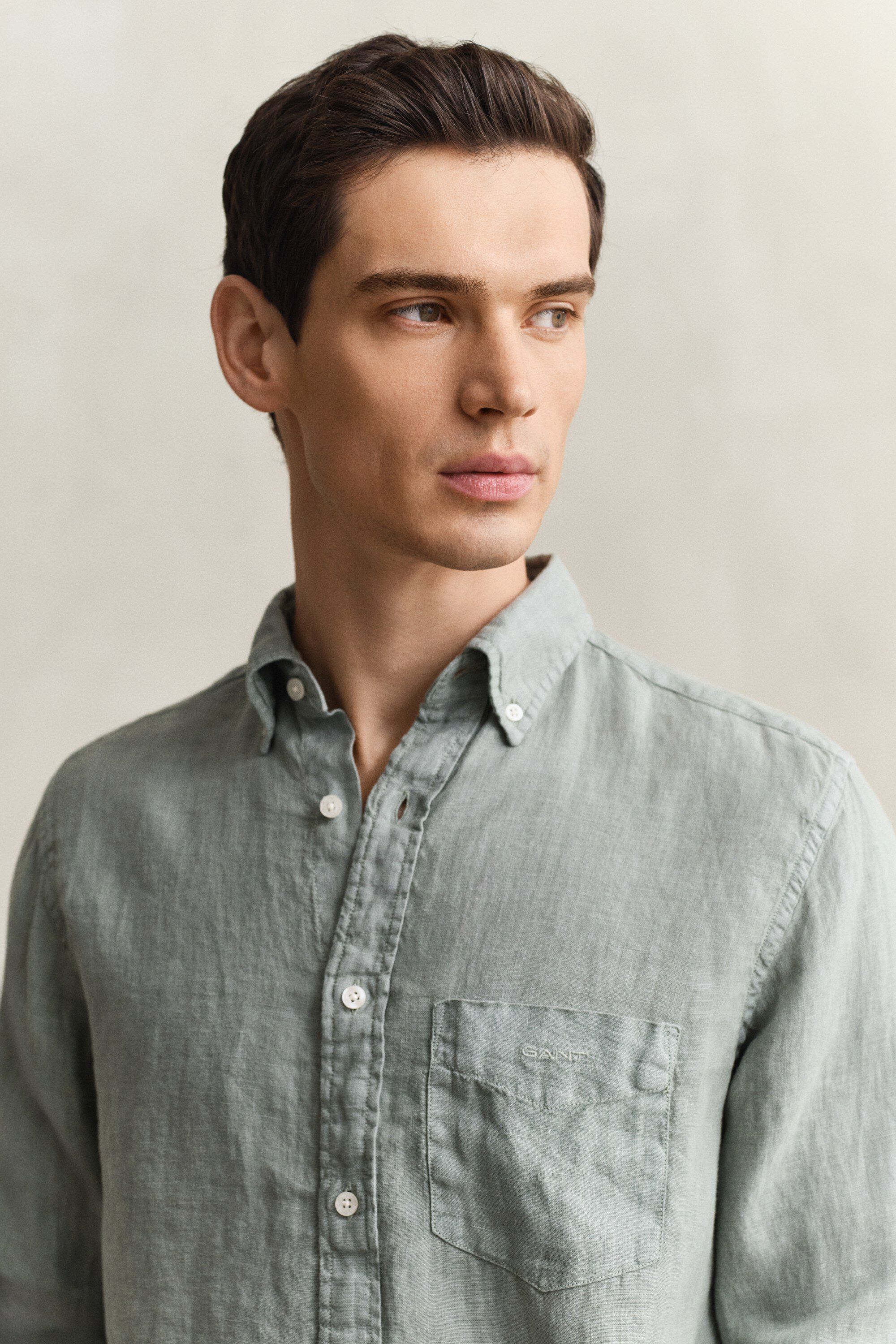 REG GMNT DYED LINEN SHIRT