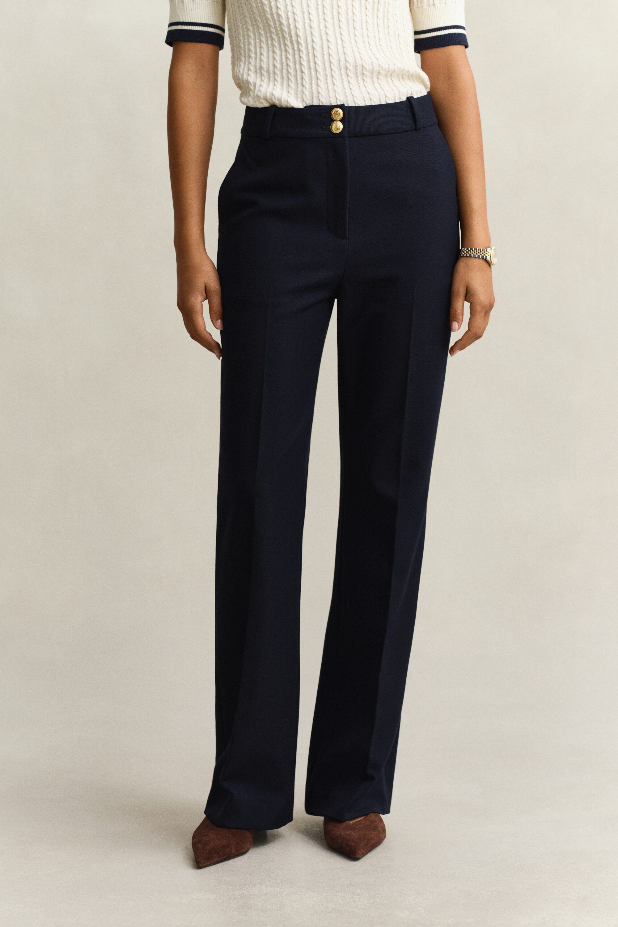 SLIM FLARE NAUTICAL PANTS