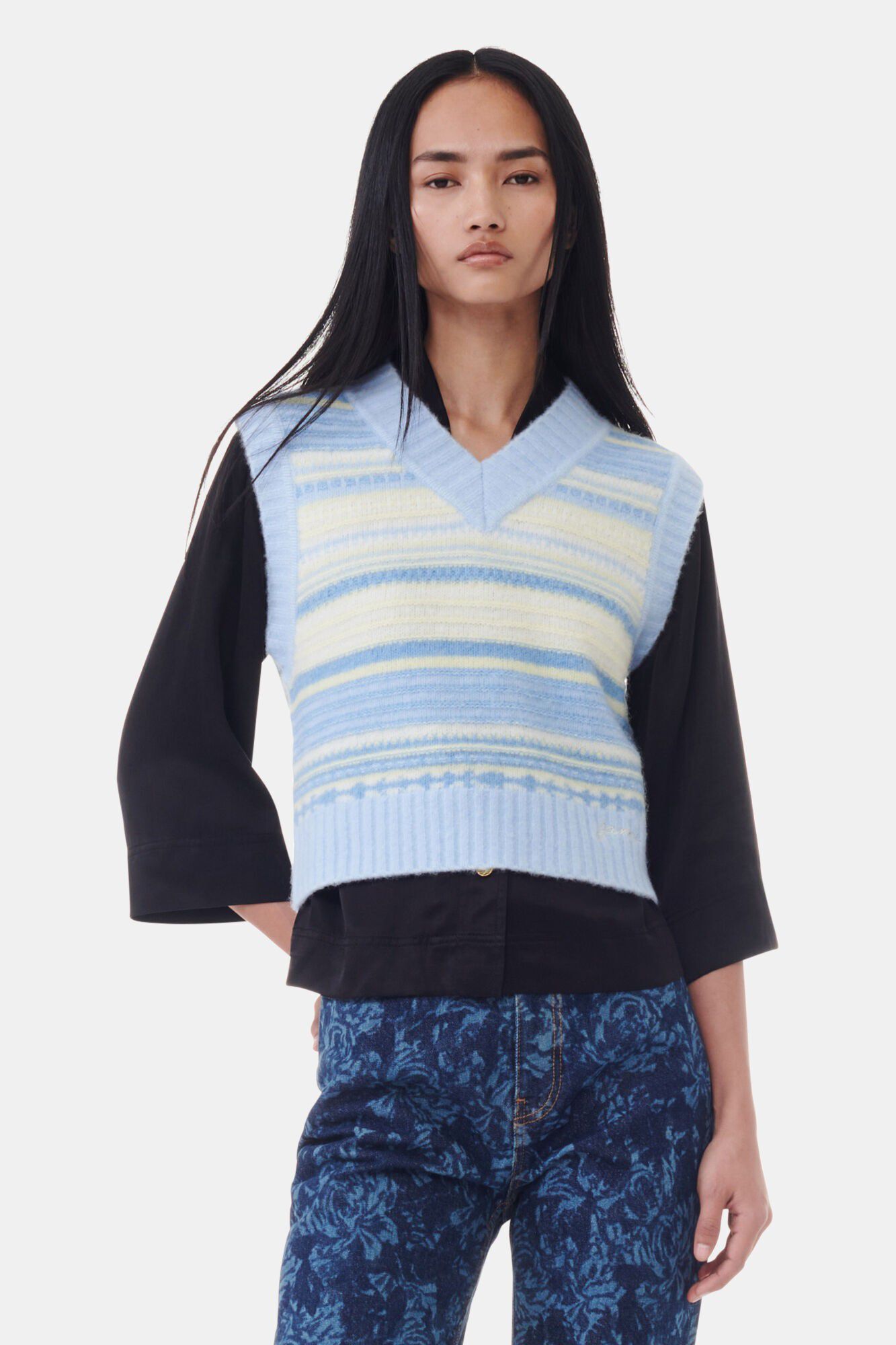 Soft Wool Stripe Vest