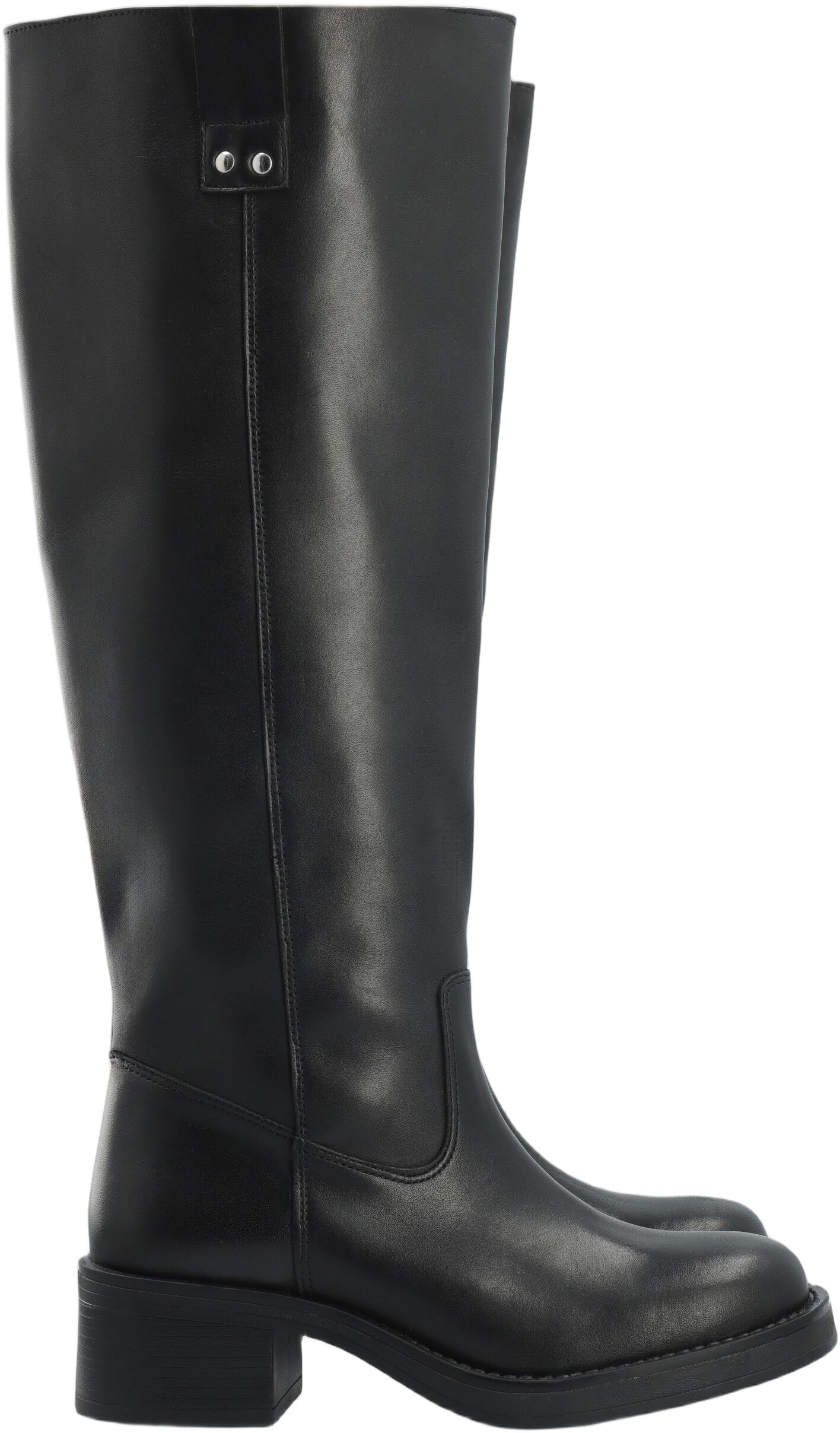 BIAMARY Knee High Pull On Boot Smooth Leather