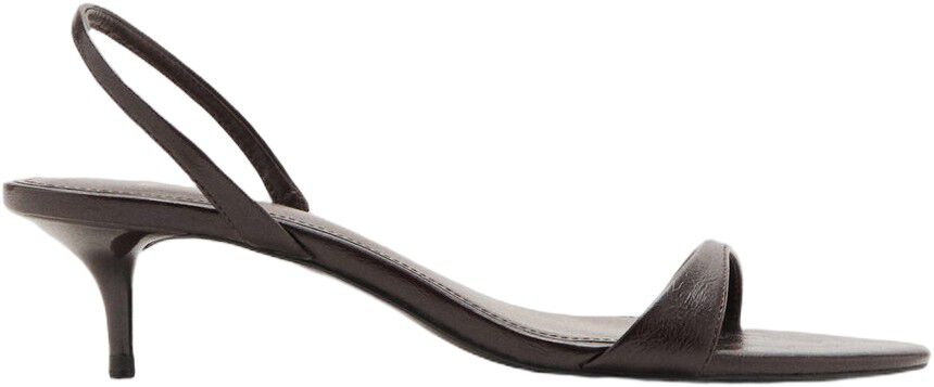 Kitten-heel sandals with strap