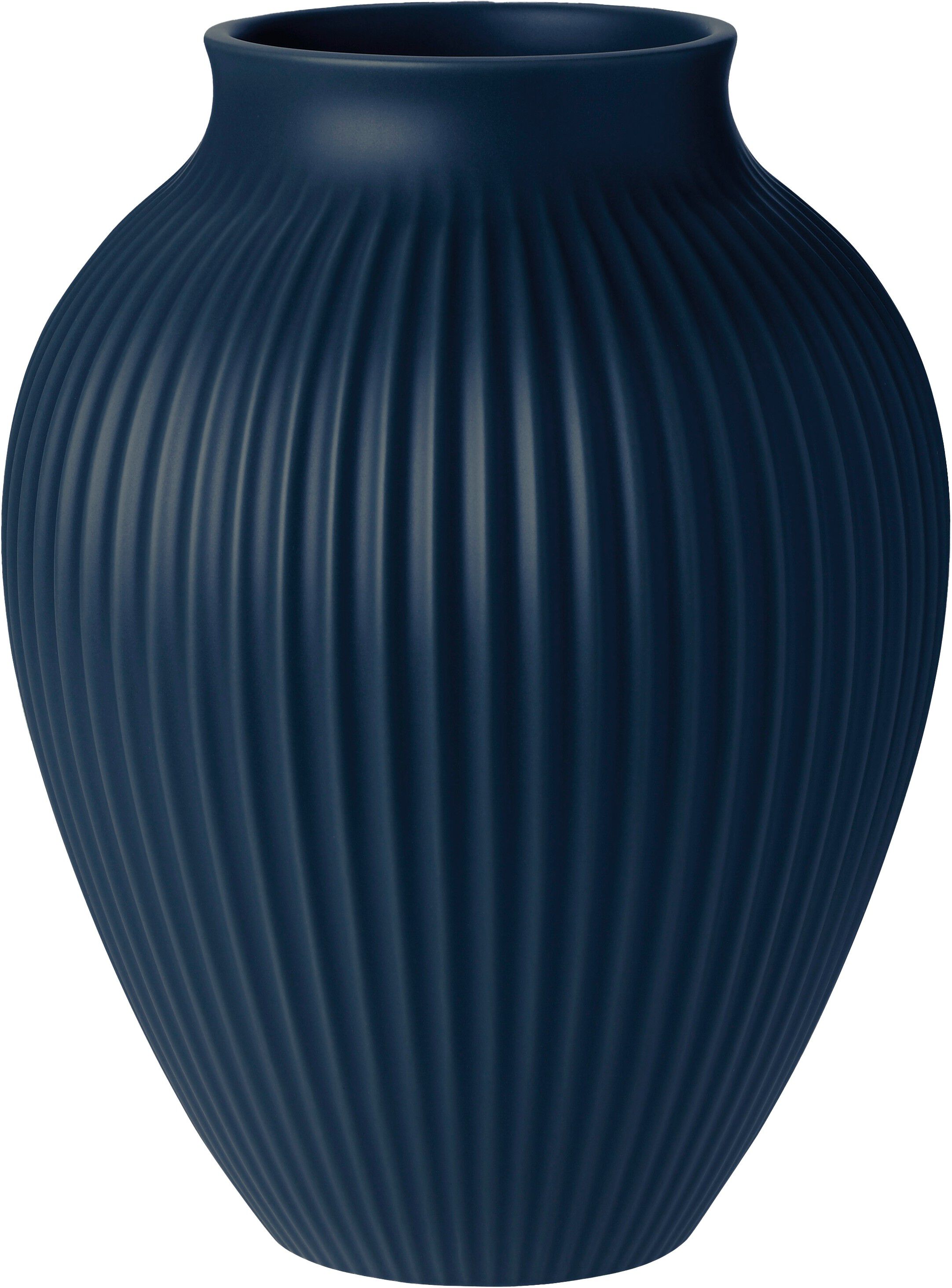Knabstrup vas H 27 cm ripple mat dark blue