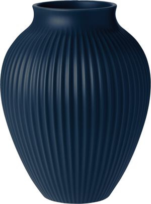 Knabstrup vas H 27 cm ripple mat dark blue