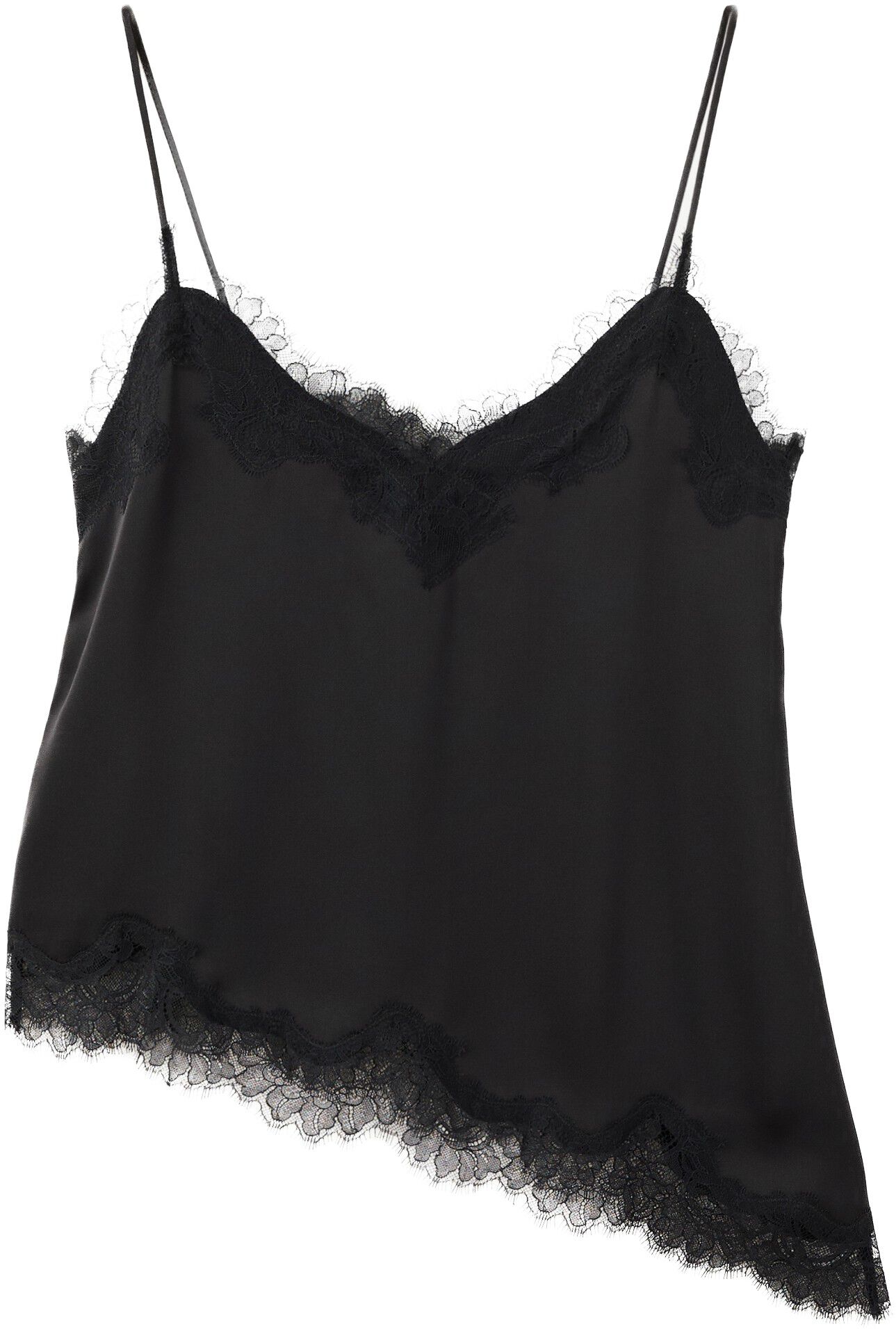 Asymmetric lace camisole top