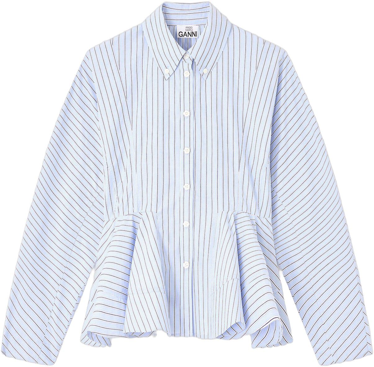 Stripe Cotton Peplum Shirt