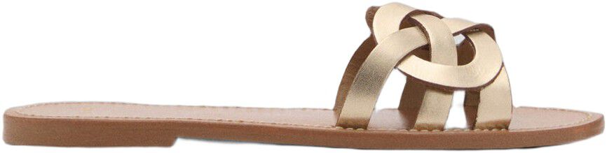 Leather sandals with intertwined st