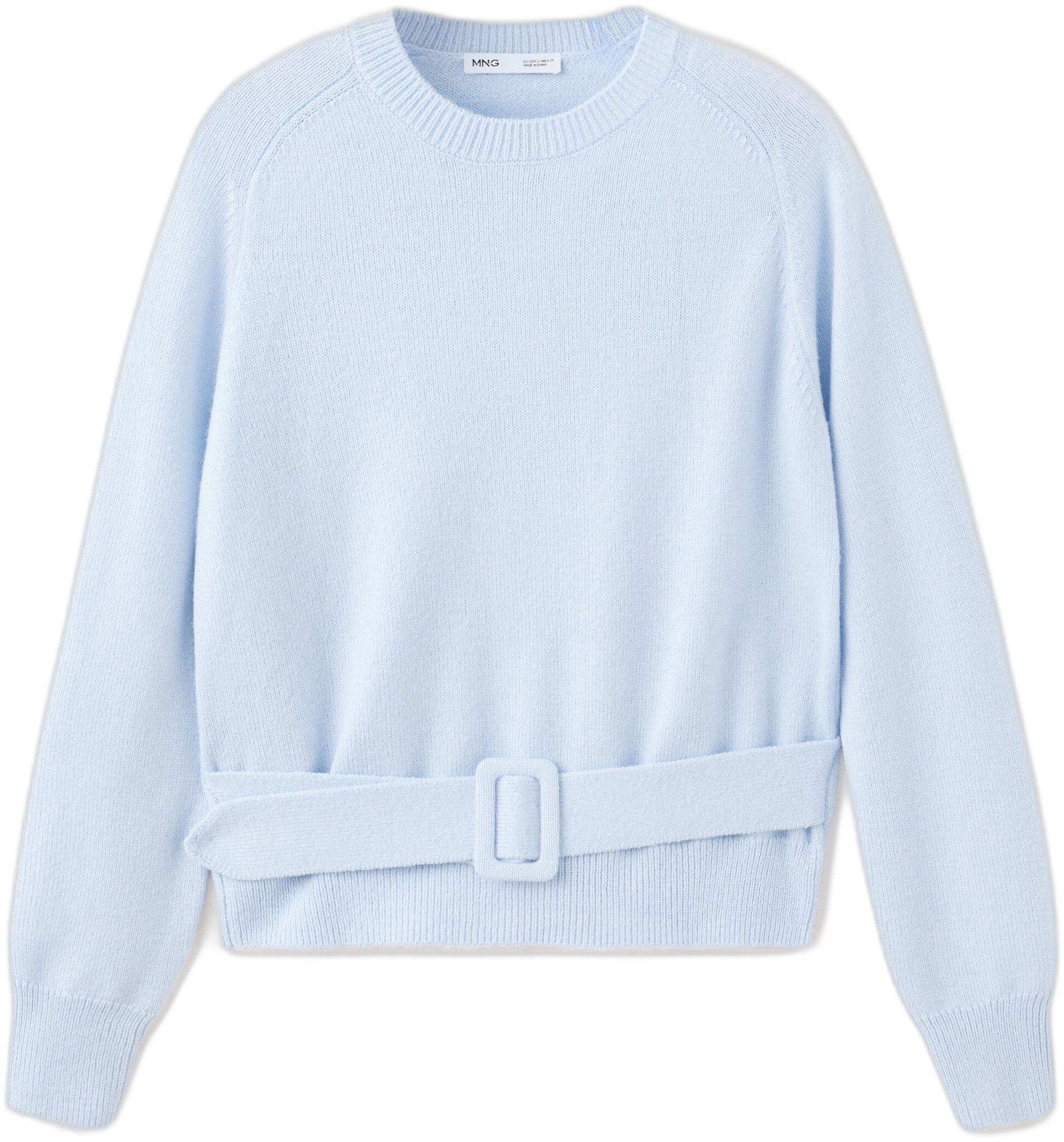 Belted knit sweater