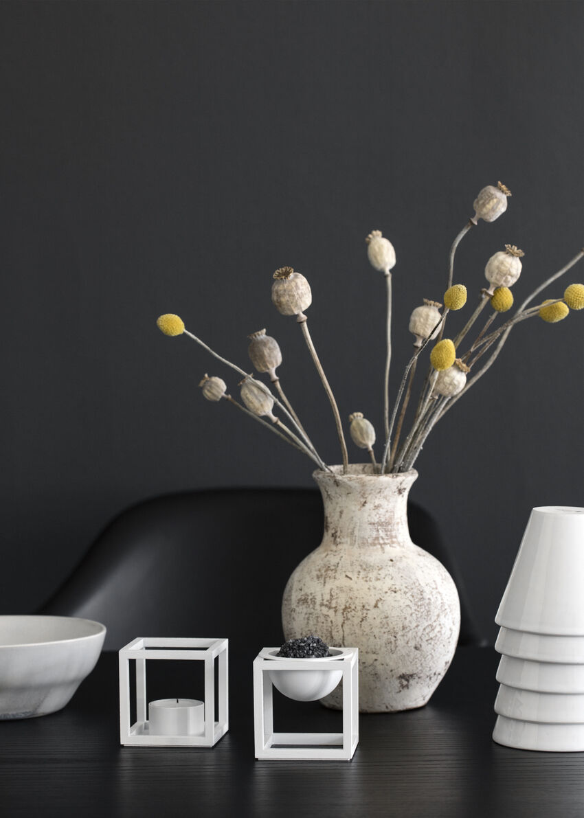 Kubus T, Candle Holder, White