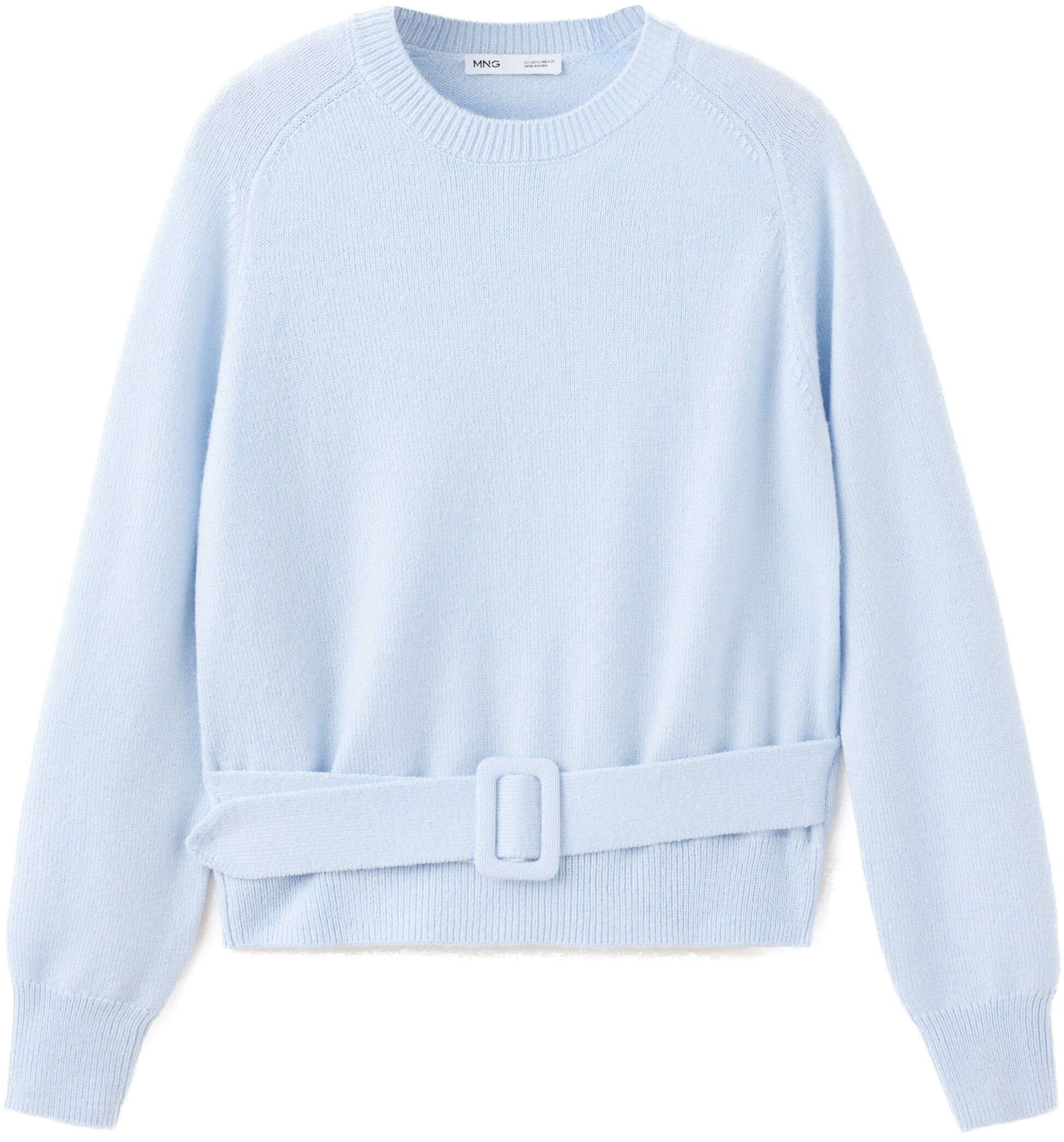 Belted knit sweater