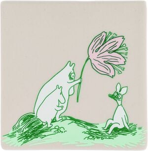 Moomin Arabia bordskånere sæt 2stk Vildblomst Genanvendt Interiør